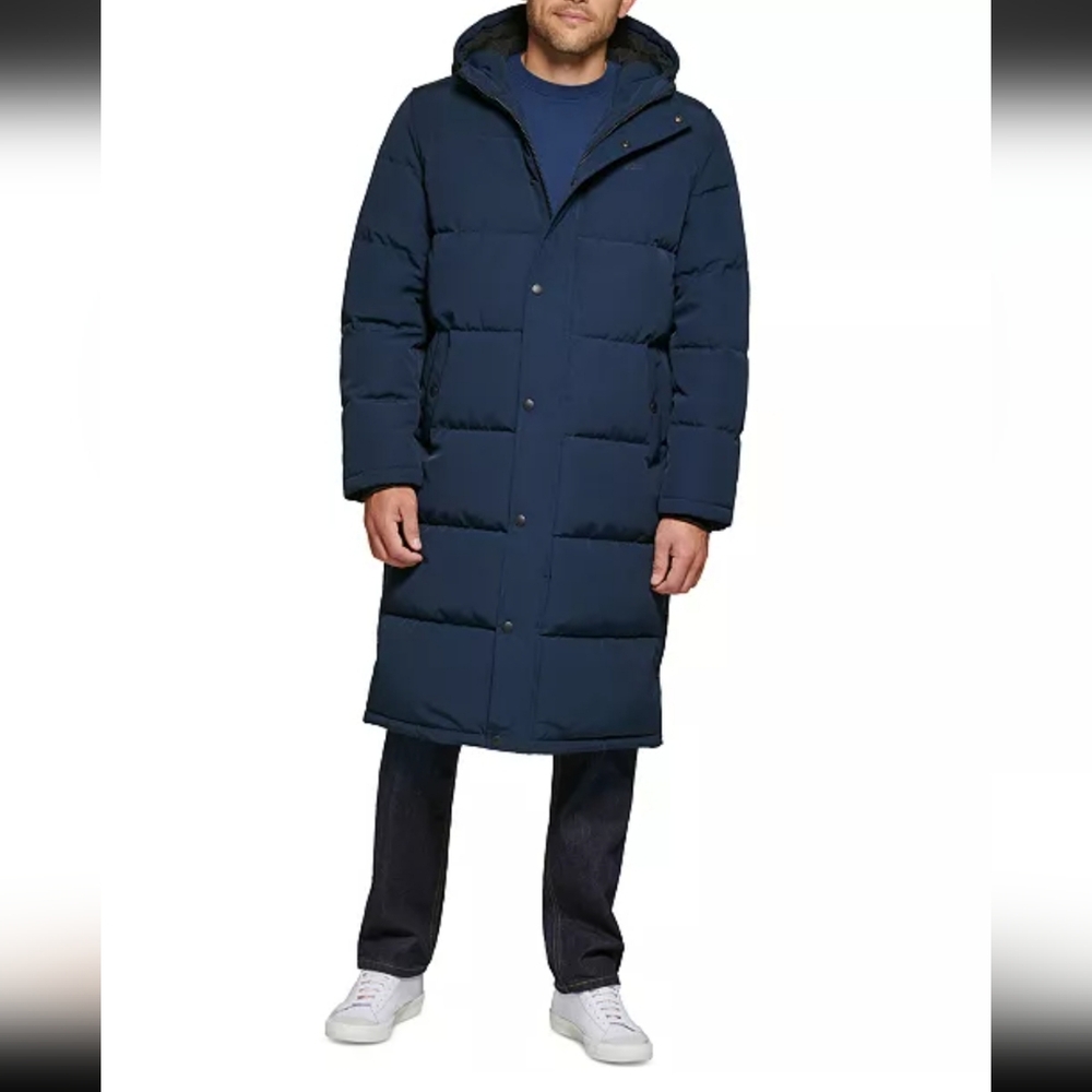 Levi's Men's Quilted Extra Long Parka Jacket M navy